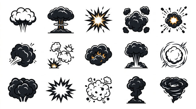 Collection of Explosion and Weather Effects Icons