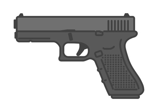現代的なポリマーフレーム拳銃のシンプルイラスト