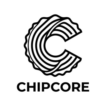 Chipcore Logo: Abstract Design with Circular Element and Text