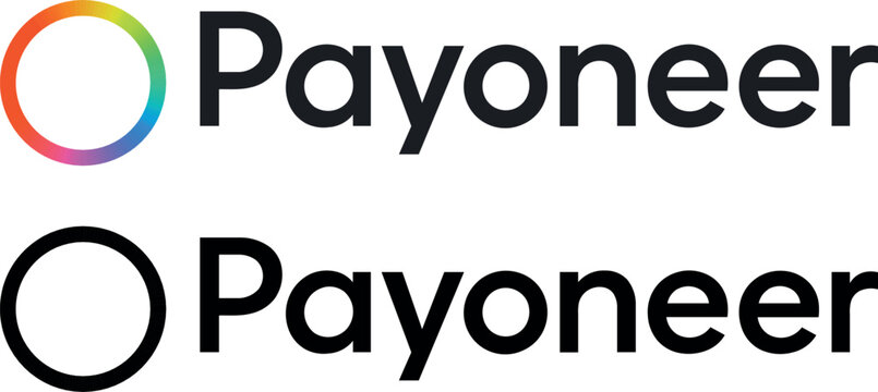 Payoneer App Logo Variations with Colorful Gradient Circle Design, Editorial Use Only
