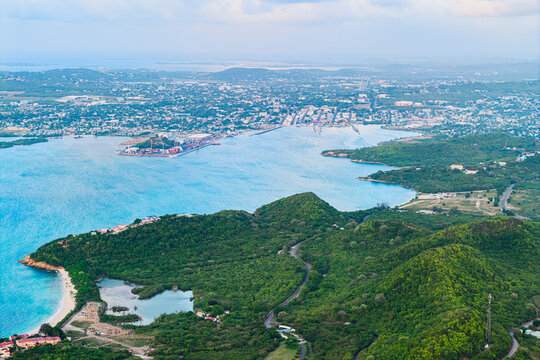Aerial view of St. John's Harbour, Antigua