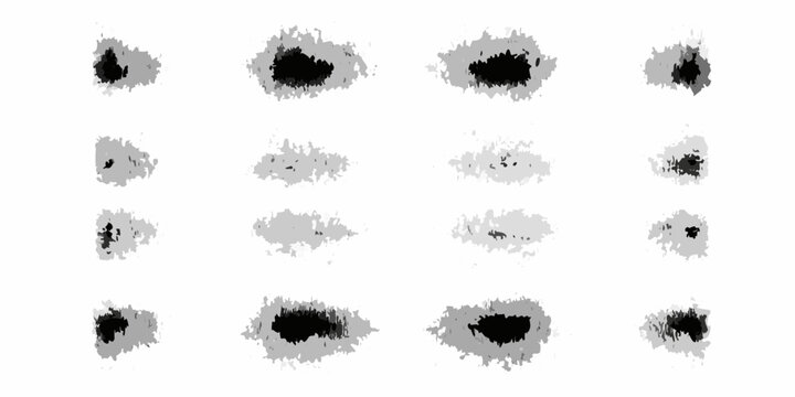 Spray paint splatters with grunge texture on a white background
