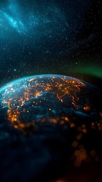 World Population Density Map Holographic Data Visualization