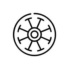 Obraz premium Abstract circular wheel mechanism line art icon for technical illustration with mechanism technical engineering industrial abstract component