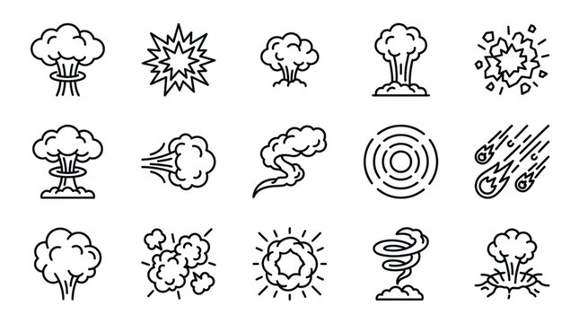 Various Explosion and Weather Icons