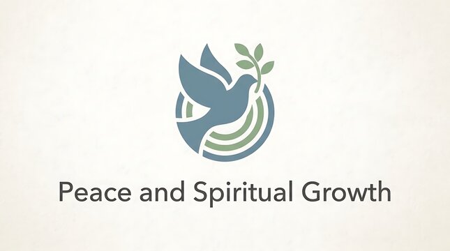 Minimal icon top, text &ldquo;Peace and Spiritual Growth&rdquo;