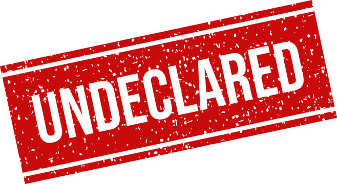 Und declared red stamp on white background warning sign legal compliance seal