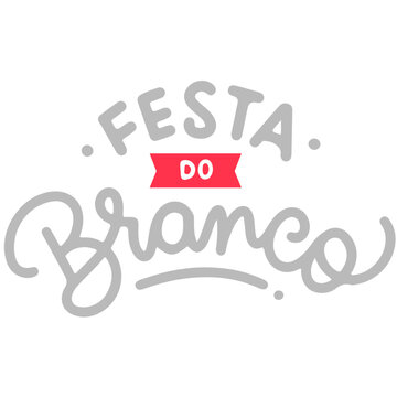 Festa do branco logo with red banner on white background