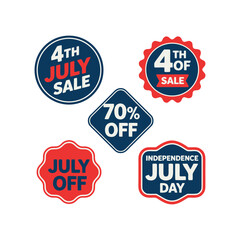 Obraz premium Set of Independence Day Sales Promotional Badges and Discount Labels