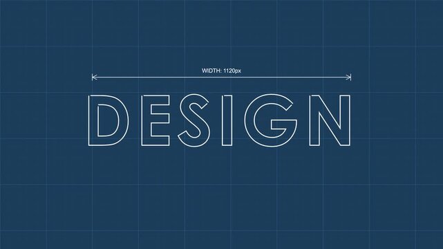 Design Blueprint Text Typography Tech Architecture Animation