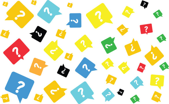 Seamless pattern with colorful speech bubbles with question marks vector illustration