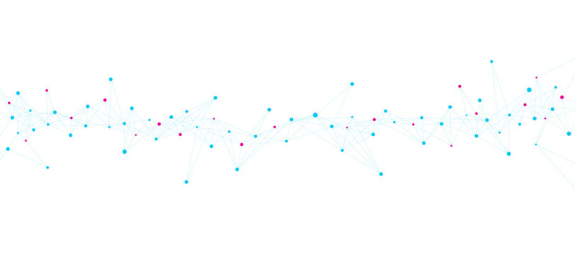 Minimalist connecting points and lines on white background. Complex science and technology template with plexus. Design for web banner, poster, presentation template. Vector illustration