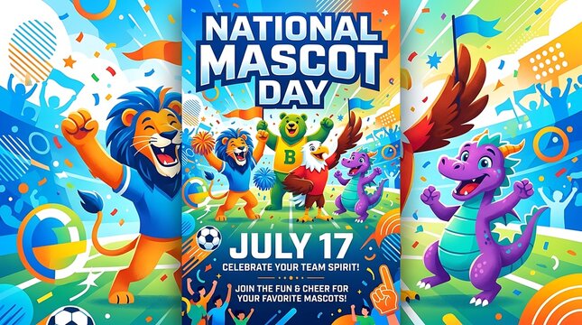 "National Mascot Day" is a bold, sans-serif, contemporary vertical poster