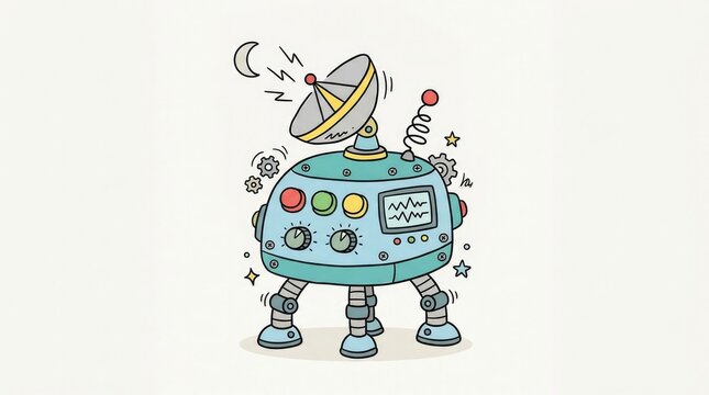 Futuristic lunar modulator concept on clean background for sci-fi design and innovation themes