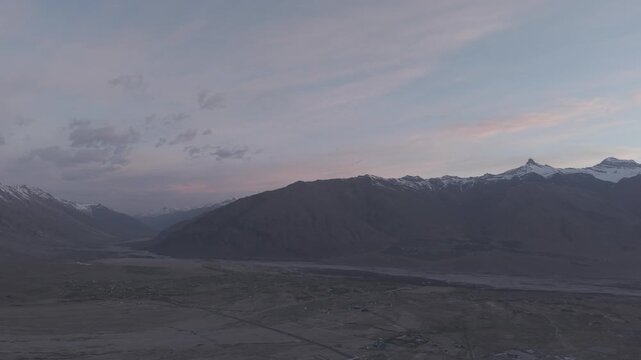 4K Drone Footage of Padum, Ladakh | Aerial View of Zanskar Valley, Himalayan Mountains and Scenic Landscape in India
