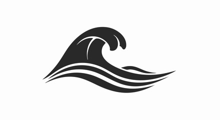 Naklejka premium Stylized Wave Icon: A Simple and Elegant Design for Coastal Themes.