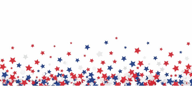 Patriotic US Capitol building illustration, American flag ribbons and stars decorative border, United States government vector for election and holiday