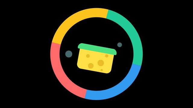 Cleaning Sponge Rotating Ring Icon Abstract Object Animation