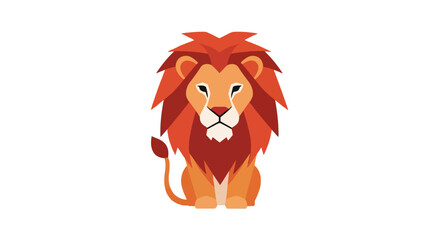 Majestic sitting lion with vibrant red mane © jord