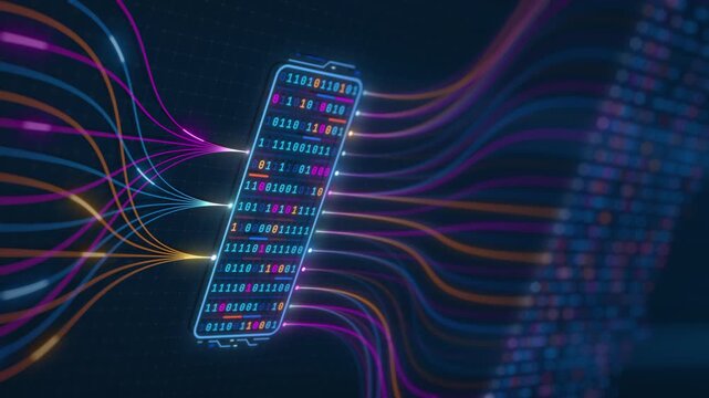 AI Infrastructure Data Flow Through Neural Network Visualization Animation