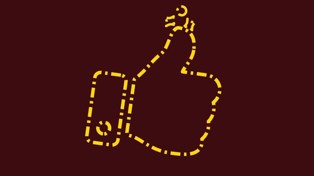 Thumbs Up Dashed Stroke Morse Code Hand Gesture Animation