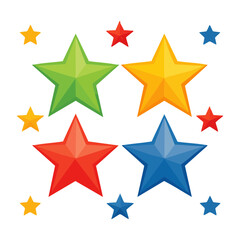 Obraz premium Colorful stars illustration on white background