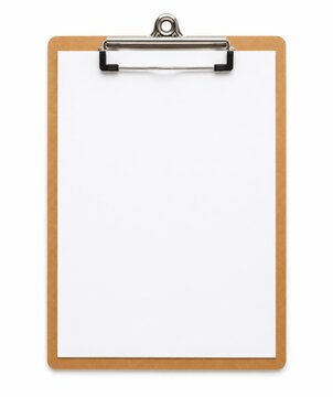 Blank professional clip single write stationary form paper education document school design empty isolated clipboard simple note checklist blank paper board white background office supplies white