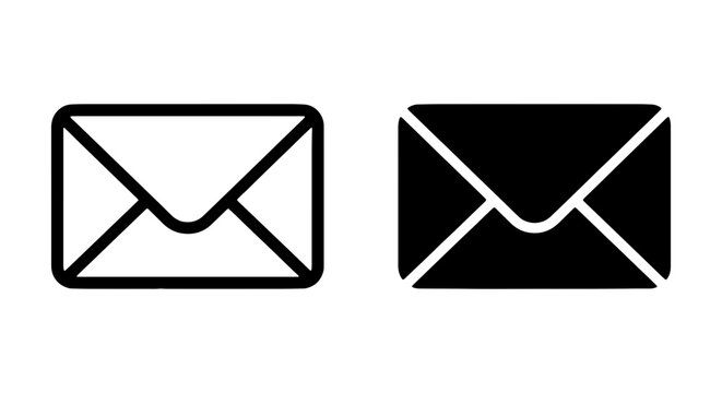 Email Icon Set, Envelope Symbols, Communication Graphics, Mail Vector Art
