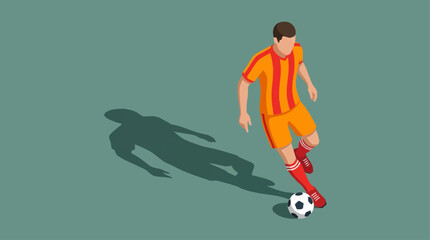 Fototapeta premium Man playing soccer with ball.