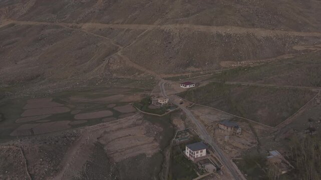 4K Drone Footage of Padum, Ladakh | Aerial View of Zanskar Valley, Himalayan Mountains and Scenic Landscape in India