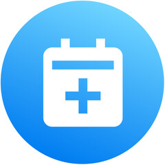 Fototapeta premium Blue gradient calendar plus add event new calendar icon circle badge