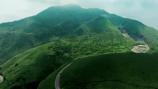 Aerial view of Yangmingshan national park in Taiwan