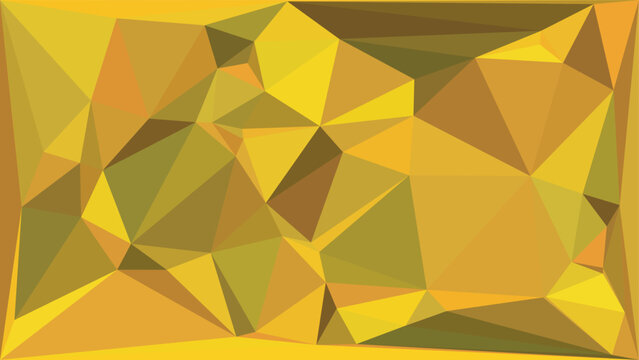 Abstract golden geometric low poly background with triangular mosaic pattern