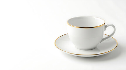 Fototapeta premium Luxury royal tea cup and saucer, gold embossed patterns, marble table surface, dramatic lighting, cinematic product photography, high detail reflections, premium aesthetic
