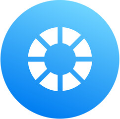 Obraz premium Vibrant blue color palette paint icon round badge mobile