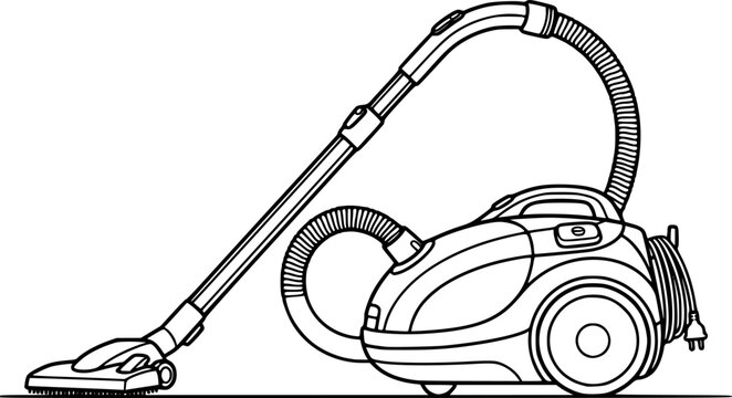 vacuum cleaner line art silhouette vector illustration

