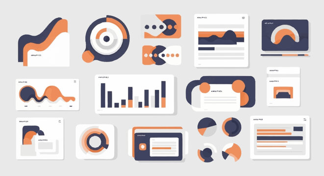 Collection of business infographic design elements.