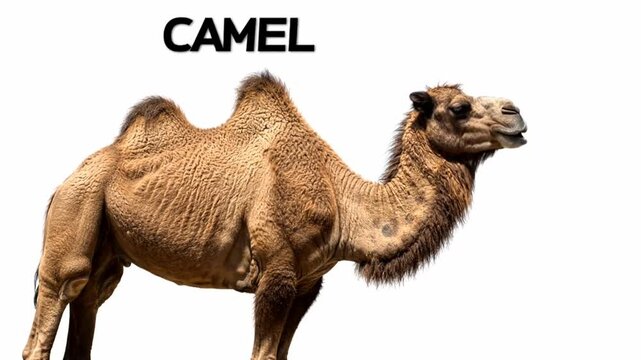 Three camels standing side by side in a row