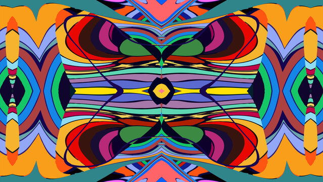 Colorful abstract geometric pattern with symmetrical design
