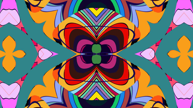 Colorful abstract geometric pattern with symmetrical design