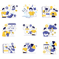 Fototapeta premium Nallow vector illustration set 10
