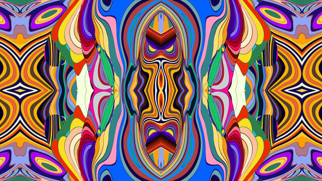 Colorful abstract geometric pattern with symmetrical design
