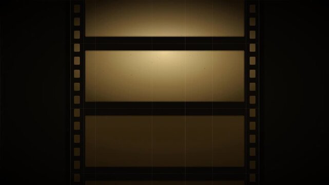 Vertically Scrolling Vintage Film Strip with Empty Frames