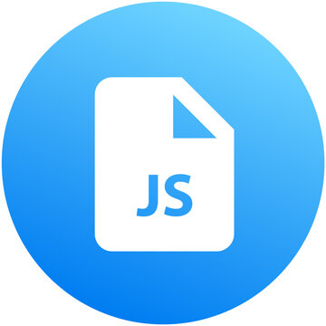 Modern blue gradient file js js file icon circle badge mobile
