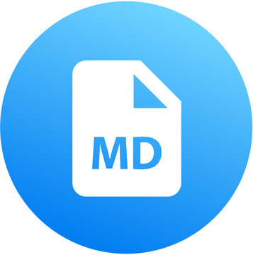Blue gradient file md md file markdown file icon circle badge