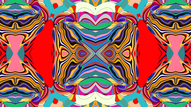 Colorful abstract geometric pattern with vibrant symmetrical shapes