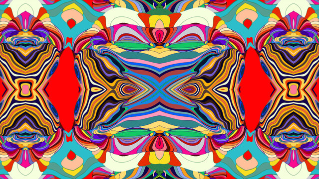 Colorful abstract geometric pattern with vibrant symmetrical design