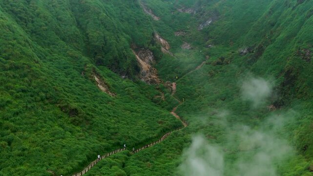Aerial view of Yangmingshan national park in Taiwan