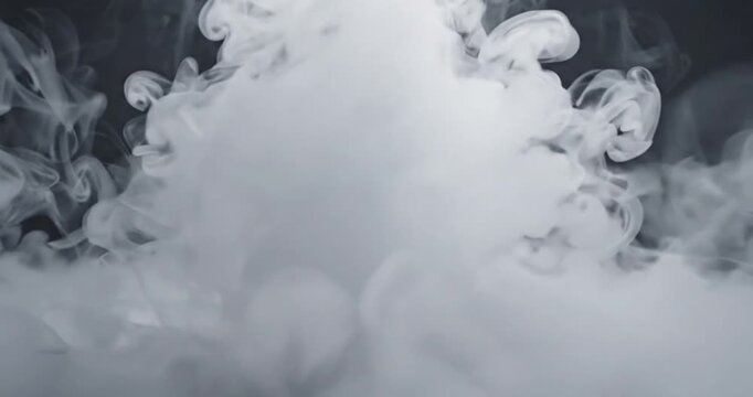 Abstract smoke fog vapor mist cloud swirl smoke cloud white smoke drifting and swirling across dark background, moody atmospheric haze texture with soft billowing vapor and copy space for design