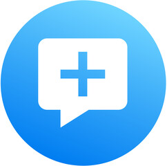 Fototapeta premium Blue gradient message add add message plus message icon circle badge